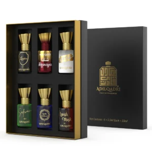 Zafran Noir Assorted Luxury Attar Perfume Gift Set (6 × 5.5Ml)